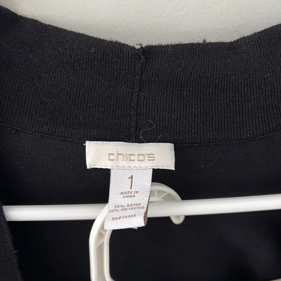 Chico’s Maxi strapless black and white dress size 1 w shirt sleeve sweater - Picture 3 of 4